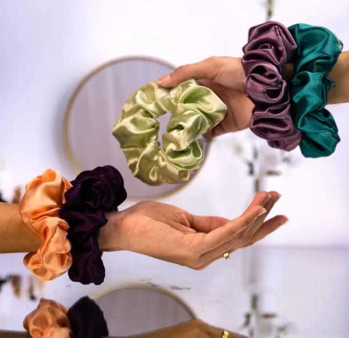 Premium Silk Scrunchies – Pack of